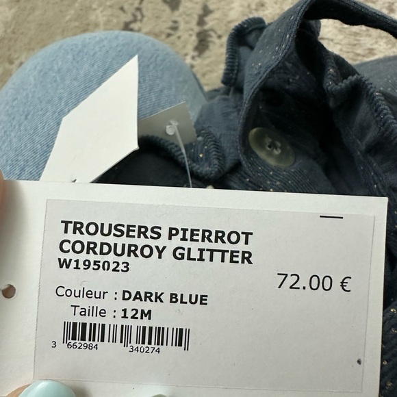 Louis + Louise Baby Girl Trousers Pierrot Corduroy Glitter Size 12 Months NWT - Picture 4 of 4